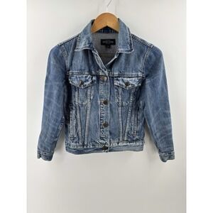 J Crew Nolita Indigo Denim Jacket Women's XS Button Front Cotton Preppy Boho